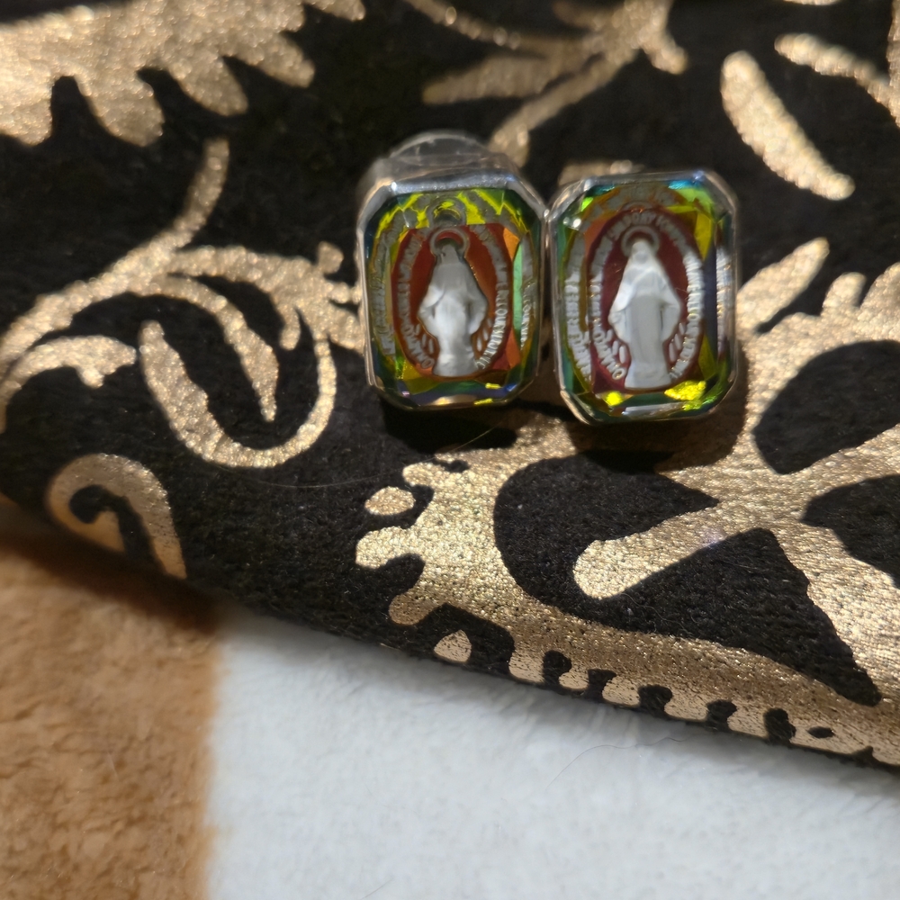 Colorful Religious Icon Earrings